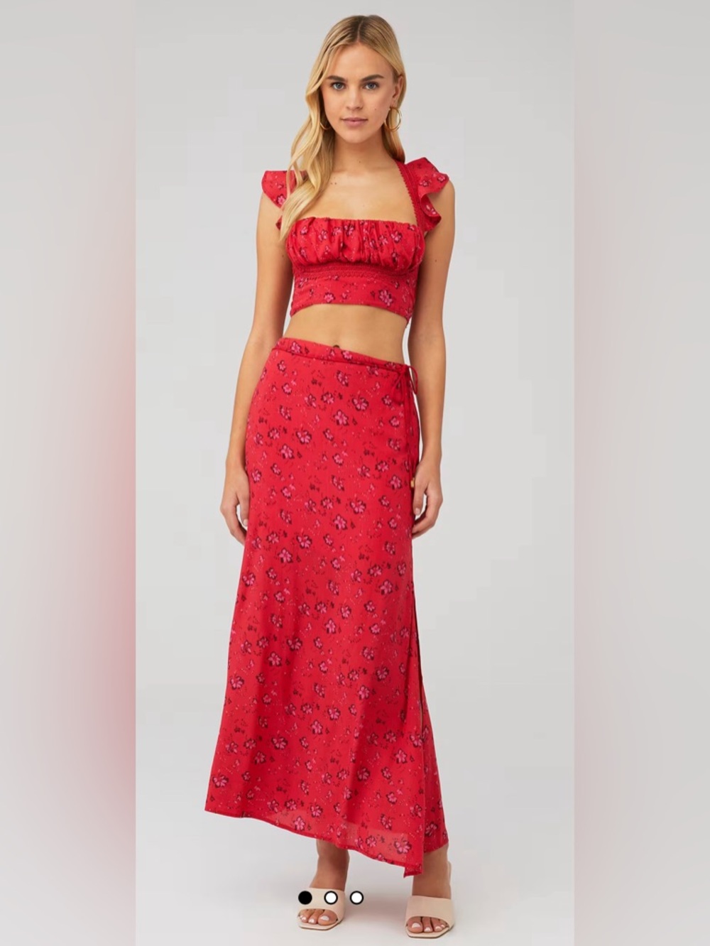 NWT Free People Bijou Two Piece Set in Cherry, Size 10